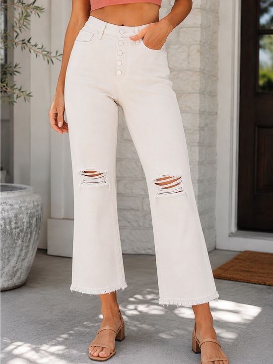 SO Denim - SO High Rise Kick Flare White Jeans Juniors Size 13